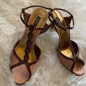 Dolce & Gabbana rose gold/brown sandals
